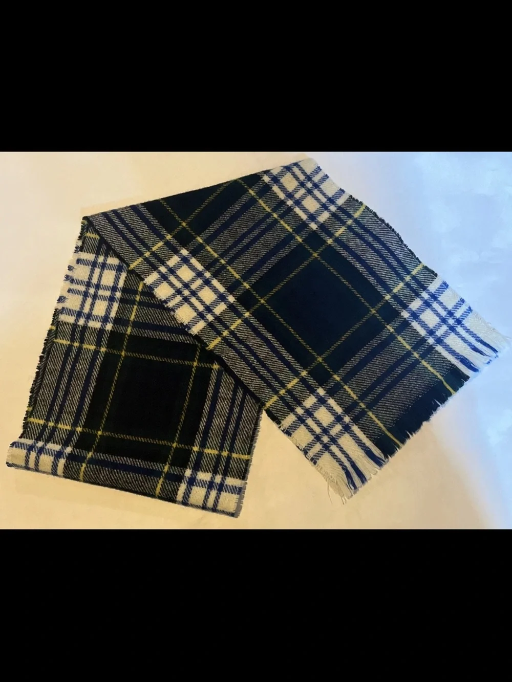 Highland Home Industries Blue Plaid Lambswool Wrap